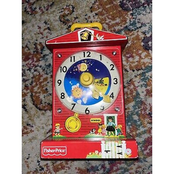 Fisher Price Music Box Teaching Clock Vintage Works Perfectly 2009 Classic!