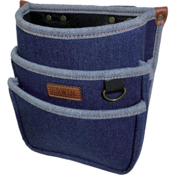 EDWIN 0411471NV Waist Bag, Tool Case, 3 Tiers, Blue