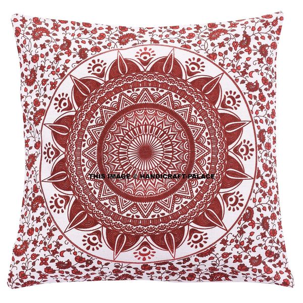 Indian Ombre Mandala Throw Pillow Case Cotton Sofa Cushion Cover Home Decor 16"