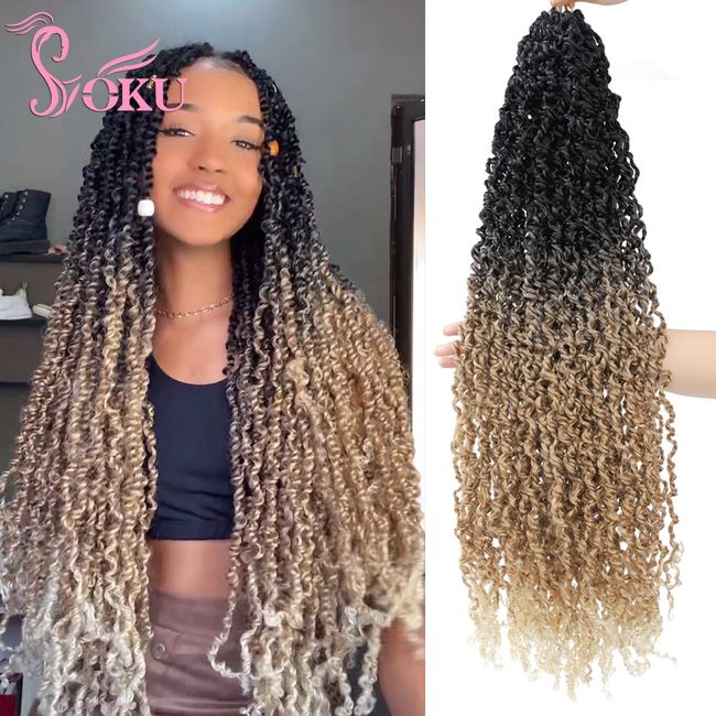 SOKU Synthetic Hair Extensions Jumbo Braids 24inch Long Locks Braiding  Black Hair Crochet Boxed Braid For