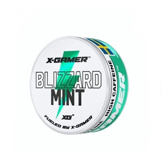 X-GAMER Blizzard Mint, 1 Tin 20 Pouches, 50 mg Caffeine