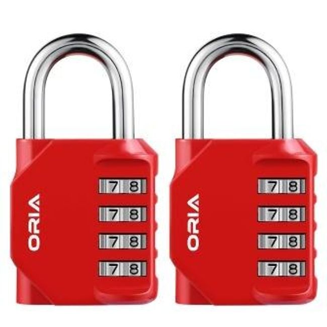 ORIA 5 Digit Combination Padlock, Lengthened Combination Lock, Long Shackle  Gym Lock, Luggage Travel Lock, Updated Safety Lock for Gym Locker