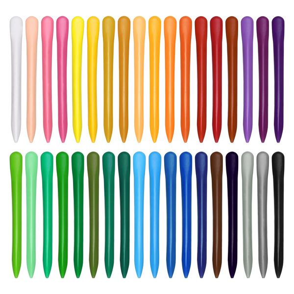 PATIKIL Washable Crayons, 36Pcs 36 Colors Easy to Grip Triangle Long Shape Crayon with Box for Art Craft Supplies Drawing Learning & Practice Festival Gift