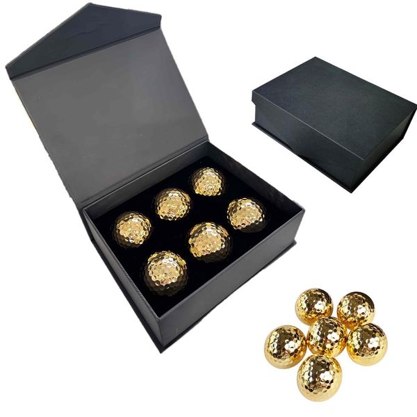 [Gift Box Included] 6 Golf Balls Gold Gold Plated Funny Funny Golf Balls in Gift Box, Set of 6