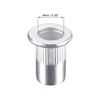 sourcing map M6 Rivet Nuts Aluminium Alloy Knurled Flat Head Threaded Insert Nut Silver 25pcs