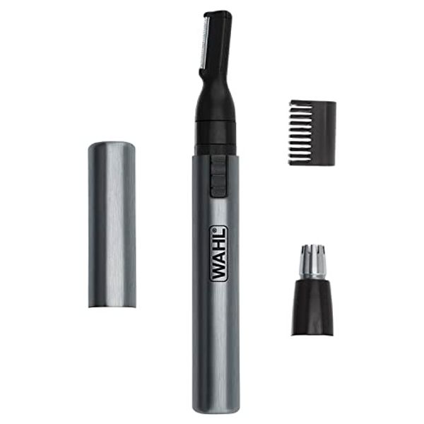 Wahl Micro Groomsman Battery Personal Trimmer & Detailer for Hygienic Grooming with Rinseable, Interchangeable Heads for Eyebrows, Neckline, Nose, Ears, & Other Detailing - 05640-600