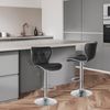 Shell Back Bar Stools Set of 4 Adjustable Bar Stool with Back Kitchen Black
