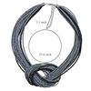 Bocar Seed Beads Multilayer Chunky Bib Statement Knot Necklace (NK-10316-grey+black)