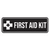 Standard First Aid Kit Sign (Black) - Small (5 Pack)