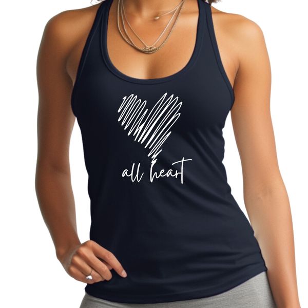 Womens Fitness Tank Top Graphic T-shirt Say it Soul - All Heart Line - Navy / XS