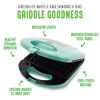 Turquoise Kitchen Waffle Duo Nonstick Sandwich Maker Quick Heating Easy Clean