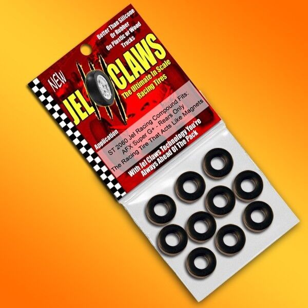 1/64 HO Scale AFX Slot Car Tires Jelclaws 10pk Fits Super G+ Wheels (Rears)