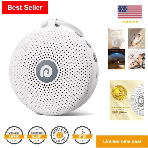 Ultra Compact White Noise Machine - Huge Battery - 21 Soothing Sounds