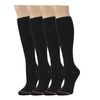 4 Pairs Dr. Motion Graduated Compression Knee-hi Women's Socks (Black)