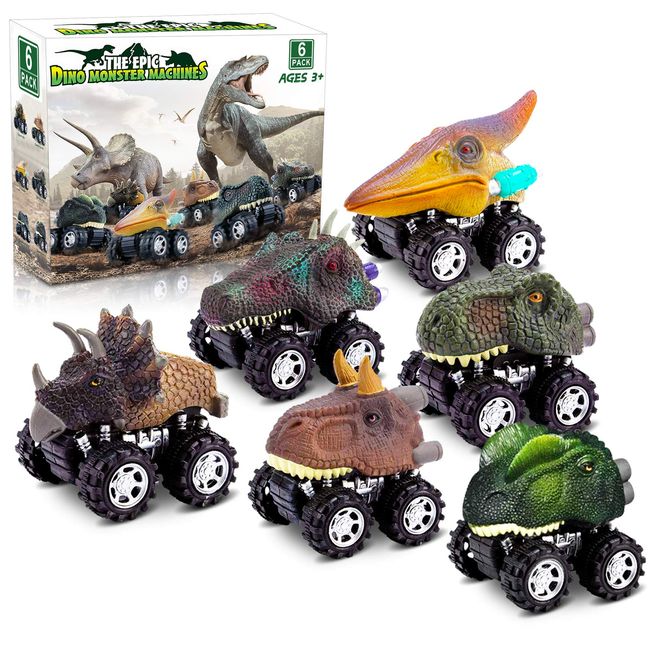 Dinosaur Truck Toys for 3-5, Dinosaur Transport Truck with Dinosaur  Figures,Pull