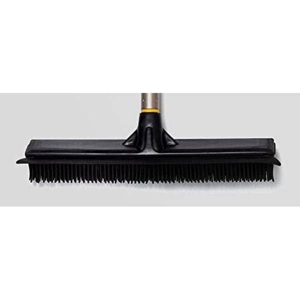 Universal 3 in 1 Broom with Squeegee, Pet Hair Remover Silver and Black