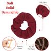 12 Pack Solid Hair Ties Scrunchies (Burgundy)