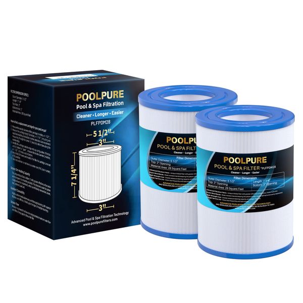 POOLPURE PDM28 Spa Filter Replaces Aquarest Dream Maker 461273 Hot Tub Filter, 2 Pack