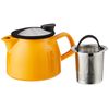 FORLIFE Bell Ceramic Teapot with Basket Infuser, 16-Ounce/470ml, Mandarin