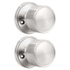 knobelite 2 Pack Dummy Knob Satin Nickel Closet Door Knobs Single Side Non-Turning, Inactive Interior Round Knob
