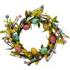 EV-126R-6 Easter Artificial Candle Ring 6.5" with Easter Egg and Yellow Flower