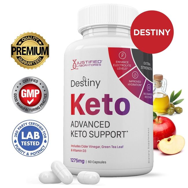 Destiny Keto ACV Pills 1275 MG Stronger Than Gummies Keto Support 1 Bottle