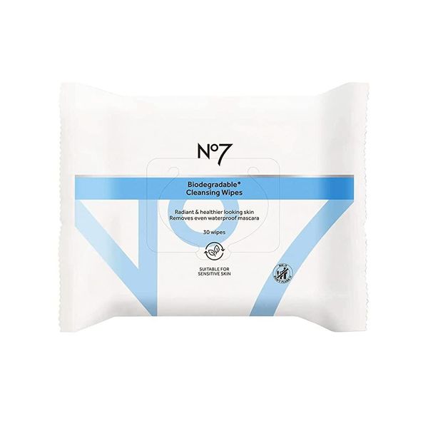 No 7 Biodegradable Cleansing Wipes - Waterproof Mascara and Makeup Remover Vitamin B5 + Hamameris Fennel Extract Facial for Vibrant Glowing Skin 30 Sheets Skincare [100% Authentic]