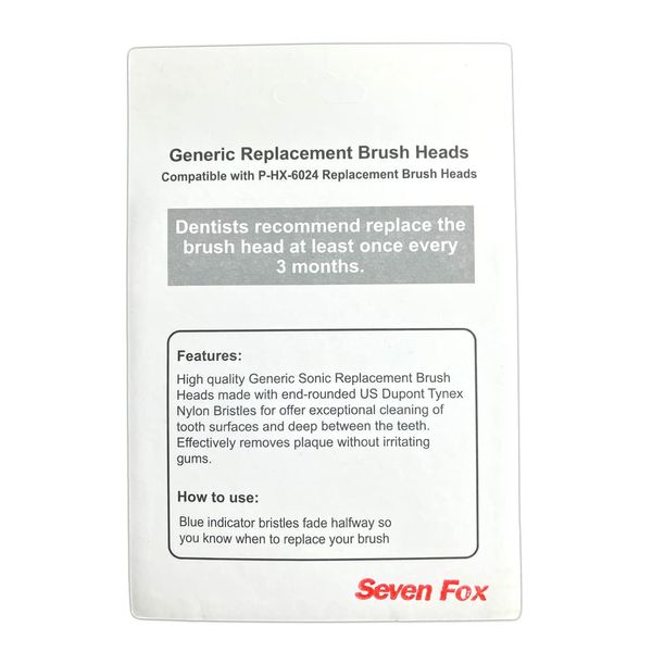 Seven Fox Philips Replacement Brushes, Sonicare Compatible Brushes, Mini Size, 4 x 2 Sets = 8 Toothbrushes (Mini Size)
