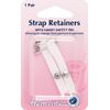 Hemline Shoulder Strap Retainers with Safety Pin White
