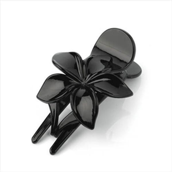 Black Flower Plastic Beak Clip/Clamp AJ26017