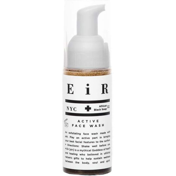 EiR NYC | African Black Soap Active Face Wash | Gentle Exfoliating Scrub Foaming Facial Cleanser | All Skin Types | Acne Treatment Dark Spots Blemish Prone Skin | Men and Women - 2 oz