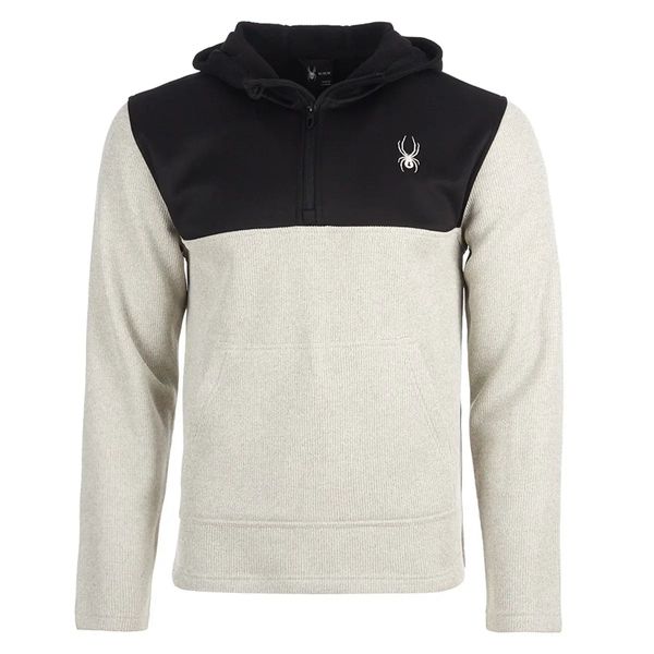 Spyder Men's Ray Half Zip Pullover Hoodie - Oatmeal Heather / S