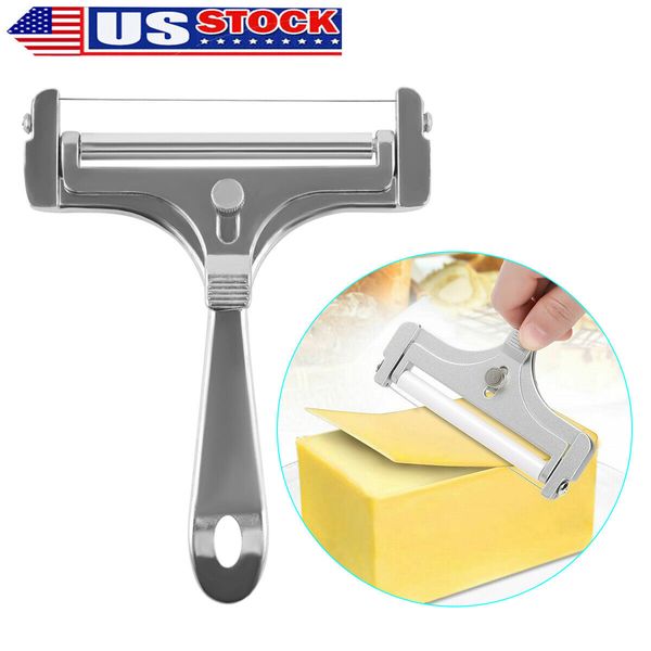 Thickness Adjustable Wire Cheese Cutter Stainless Steel Hard Cheese Slicer