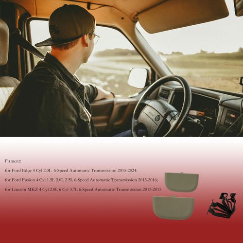HLVEAUTO 2pcs Sun Visor Cap Clip Retainer Cover Trim Screws for Ford Edge 2015-2024 for Ford Fusion 2013-2016 for Lincoln MKZ Replace DS7Z-54672A40-AF/DS7Z4273AA Light Gray Tan