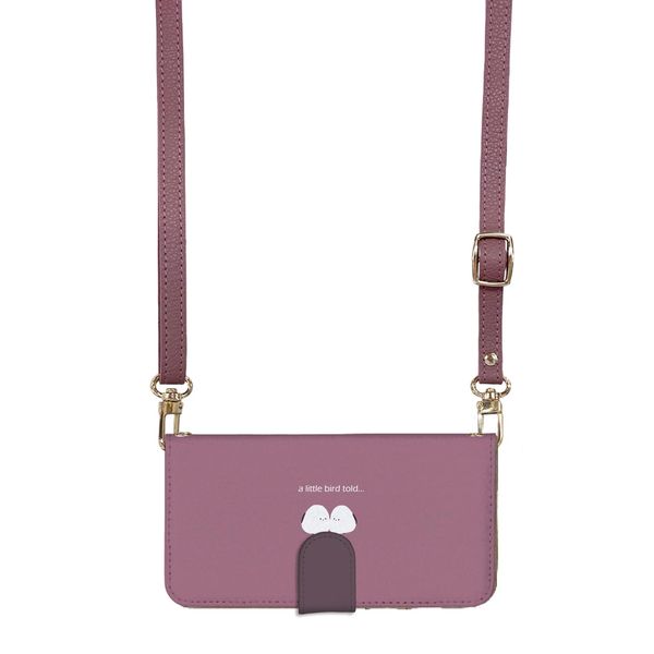 iPhone 12 Mini Case Shoulder iPhone 12 Mini Smartphone Case Notebook Type Strap Shoulder Strap Shoulder Neck Cute Shimanaga Wine Red