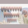 Set of 24 Nail Tips, Ice Blue Gradation, Beautiful Silver Rim Nails