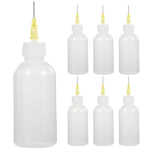 Garneck 6pcs Needle Tip Glue Bottle Precision Tip Applicator Bottle Art Bottle Liquid Flux Dispenser Bottle for DIY Quilling Craft Painting