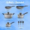 Serenelife Kitchenware Pots & Pans Set-Black Non-Stick Coating Inside (11 pcs.)