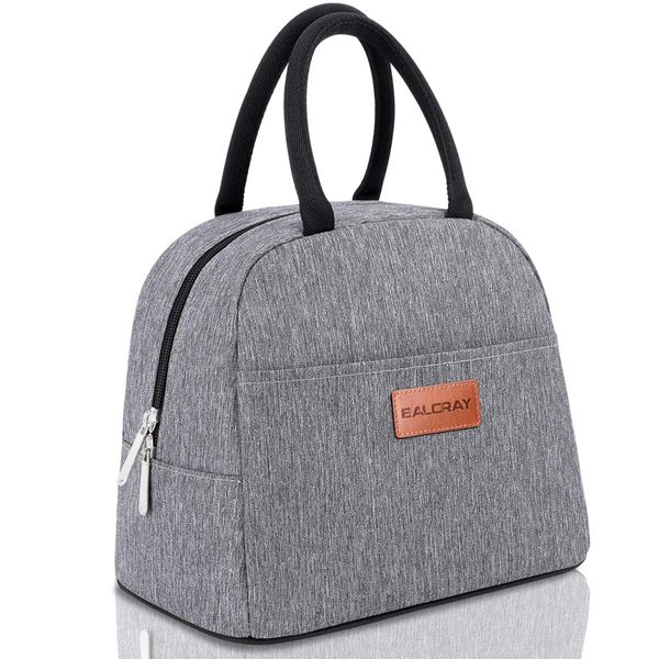 BALORAY Lunch Bag for Women Men Insulated Lunch Box for Adult Reusable Lunch Tote Bag for Work, Picnic or Travel (Grey)