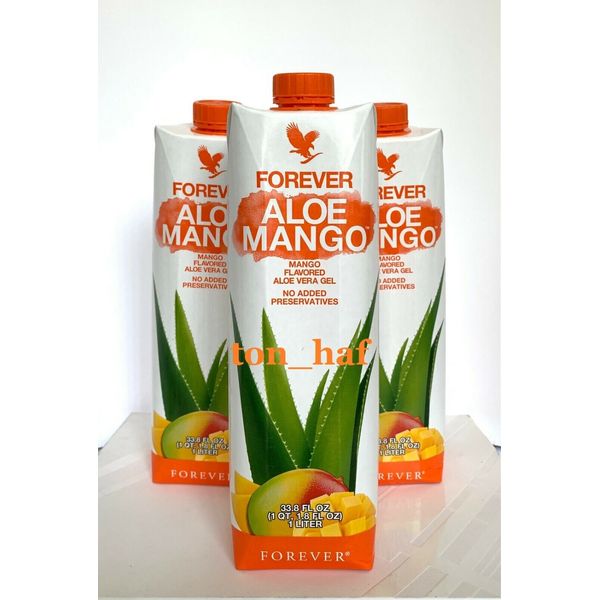 3 bottles NEW FLAVOR Forever Aloe Mango 33.8 fl.oz (1 L ea.) KOSHER / HALAL