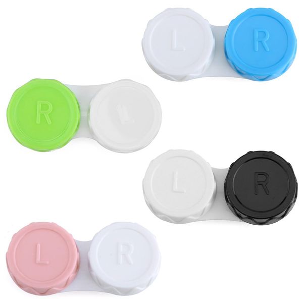 Rumyve Set of 4 Contact Lens Cases - Leak-Proof Travel-Friendly Portable Lens Storage Boxes (4 Colors)