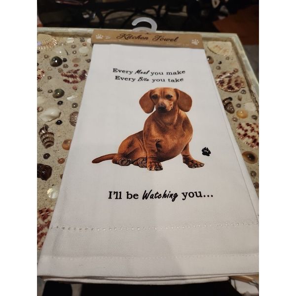 Red Dachshund Dog Kitchen Towel. Soft Highly Absorbent Gifts 18"×26"