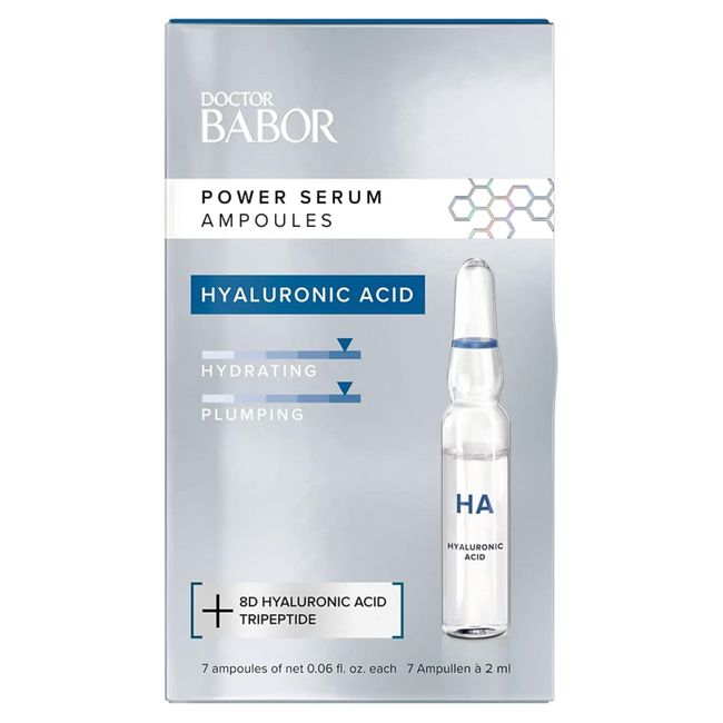 DOCTOR BABOR Hyaluronic Acid Power Serum Ampoule, Moisturizing Skincare Capsule, Hyaluronic Acid & Tripeptide Serum Deeply Hydrates, Increase Radiance & Luminosity, 7 Day Treatment