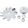 Chrome Single Groove Alternator Pulley with Fan