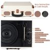 Turntable Vinyl Record Player 3-Speed Suitcase Portable Belt-Driven Record Pl...