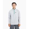 Varsity Pickle Men's Performance Quarter Zip Pullover Sweatshirt, Light Grey/Green, XL