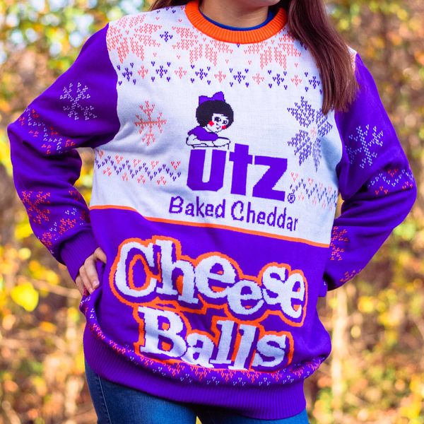 Utz Cheese Balls / Knit Sweater - Medium / Purple