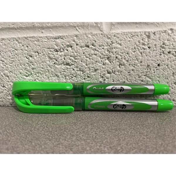 Pentel 24/7 Chisel Tip Highlighter GREEN SL12-K Pack Of 2