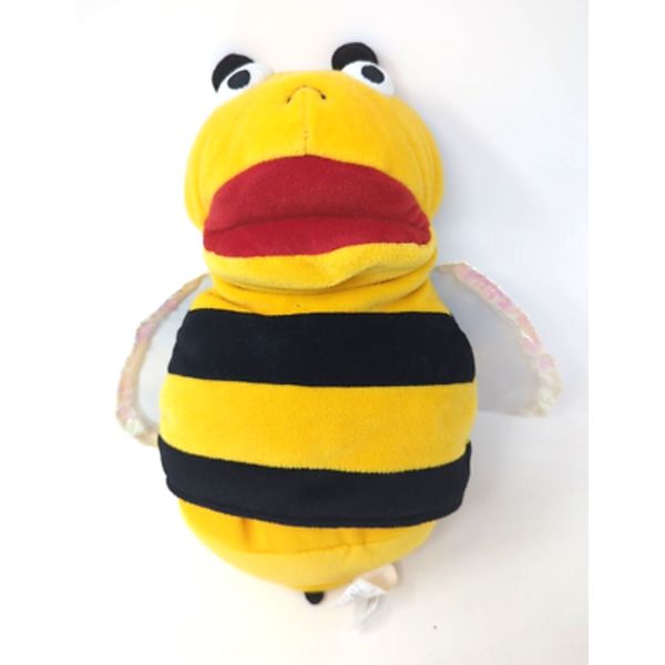 Gymboree Bumblebee Hand Puppet Yellow Black Plush Stuffed Honey Bee Rare 11"