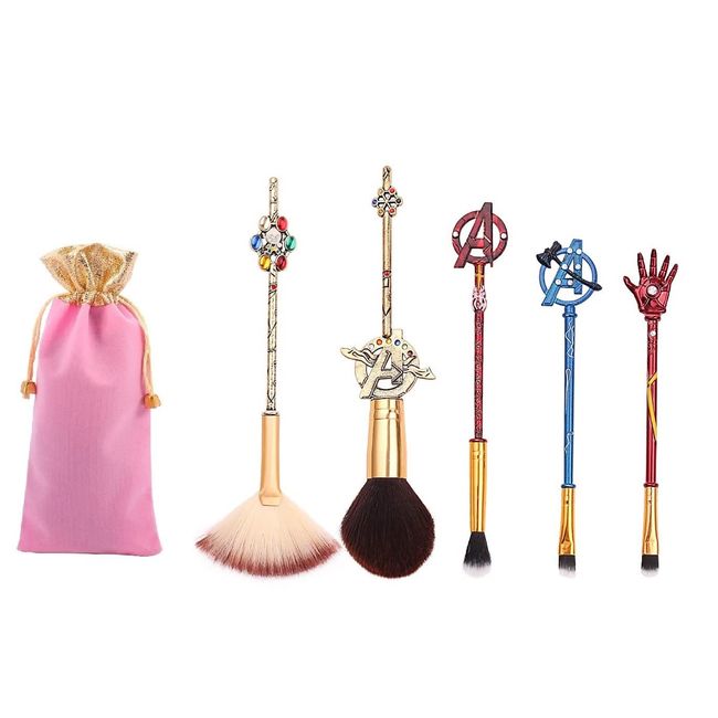 Make-up-Pinsel-Set, klassisches Film-Gesicht, Kosmetikpinsel, Puder, Lidschatten-Set, geeignet für Anfänger und Make-up-Künstler, 5-teilig